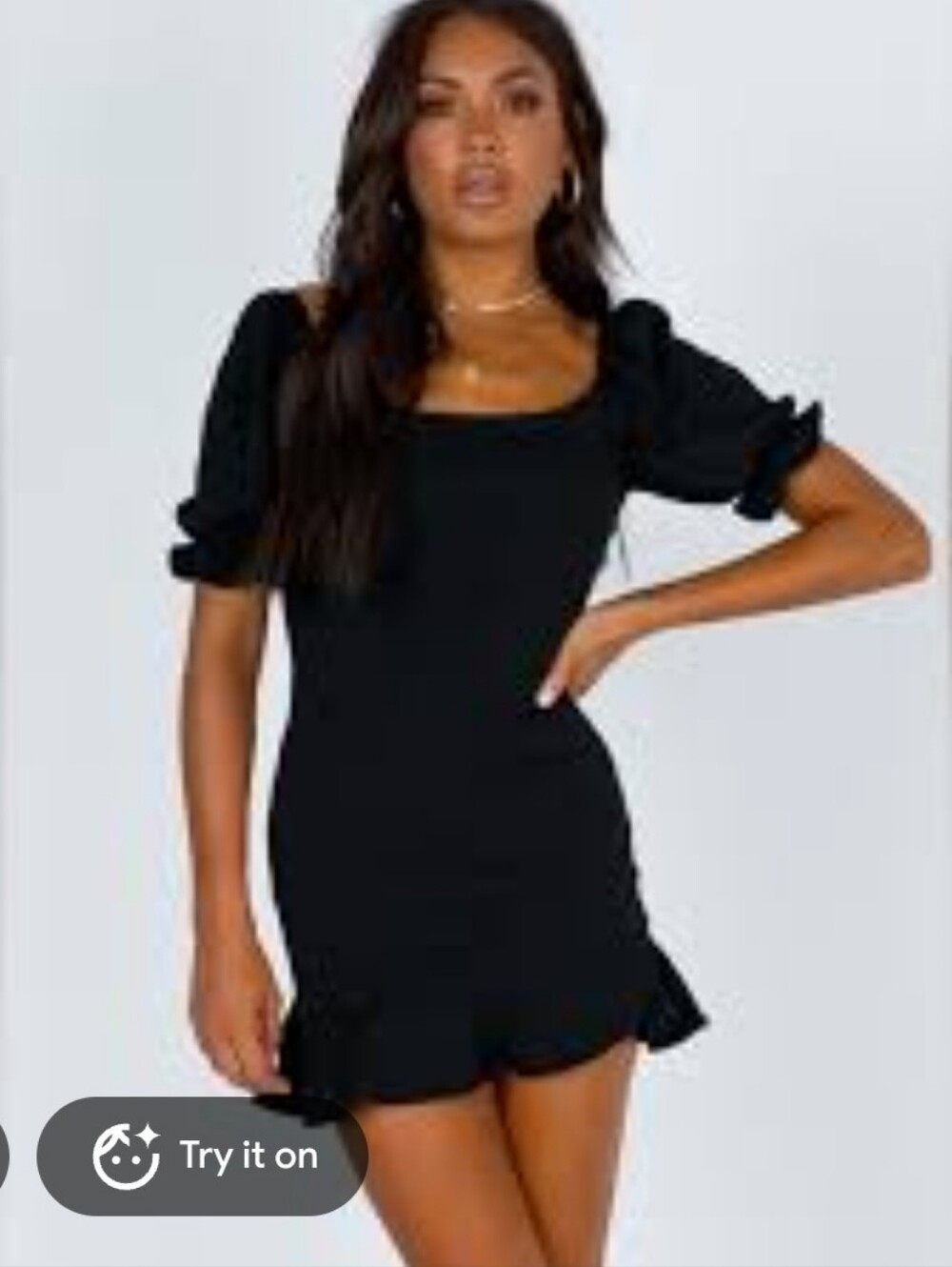 Princess Polly Black Square-Neck Ruffle Hem Dress 6